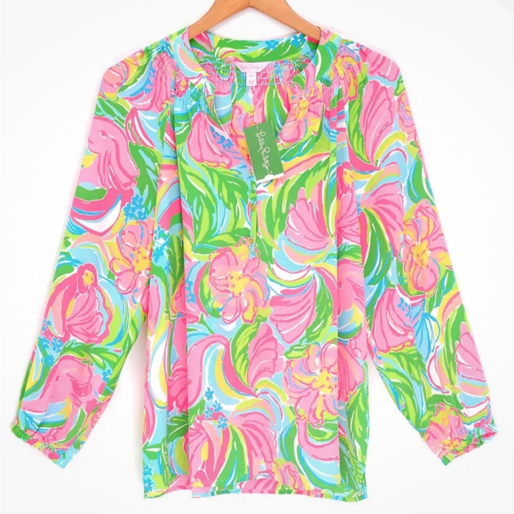 Lilly Pulitzer Vibrant Floral Blouse